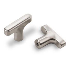 COTYKILEY 10 Pack Brushed Satin Nickel Kitchen Cabinet Knobs Drawer Pulls Solid Round Silver Drawer Knobs Dresser Knobs Cabinet Hardware Knobs for Dresser Drawers