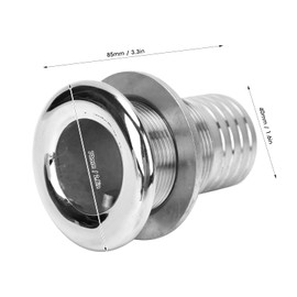 Thru Hull Fitting, 316 Stainless Steel Boat Thru Drain Connector Fittings Straight Drain Marine Thru Hull Fittings Drain Joint for 1-1/2" Hose Water Drainage Plug for Marine Boat Yacht Sail
