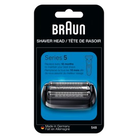Braun Series 5 Electric Shaver Replacement Head, Easily Attach Your Shaver Head for a Shave as efficient as Day one, Compatible with New Generation Series 5 Shavers, 54B, Black