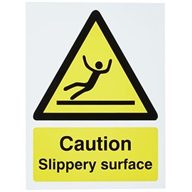 Seco Caution Slippery Surface Sign, 150mm x 200mm - 1mm Semi Rigid Plastic