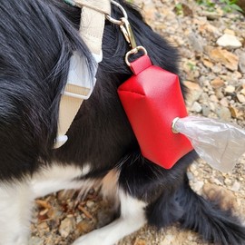 Dog walking poop bag bag 2 colors red navy red 2ea