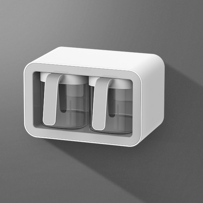 Seasoning Box Wall Mount Multi Grid Seasoning Storage Container Kitchen