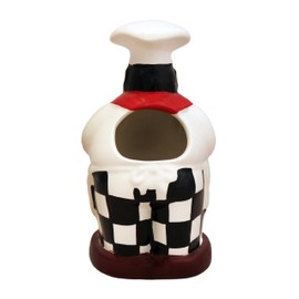 ACK Fat Chef Hand Painted Ceramic Utensil Jar, Utensil Holder, Modern Kitchen Decor, Kitchen Storage for Spoon, and More