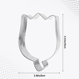 Tulip Flower Cookie Cutter Set 3.5 Inch Flower Biscui Cookie Cutters Fondant Molds Stainless Steel Cutters Spring Summer Flowers Cutter Baking Tool for Homemaking