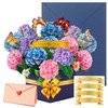 MOTIBACK Pop Up Cards, Hydrangeas Forever Flower Bouquet 3D Popup