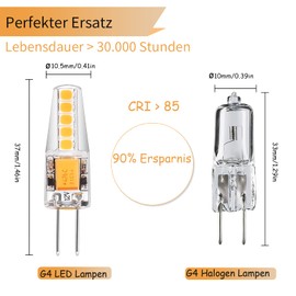 I-SHUNFA I-SHUNFA 5er Pack G4 LED Lampen Natrliches Wei? 4000K AC/DC 12V 3W 200LM Ersatz g4 20w Halogen Leuchtmittel Nicht Dimmbar Kein Flackern Stiftsockellampe Led Glhbirne