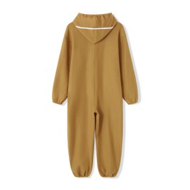 Honganda Kids Toddler Adult Matching Gingerbread Man Costume Long Sleeve Hooded Jumpsuit for Christmas Cosplay Dress Up Party (Kids, Ginger, 9-10 Years)