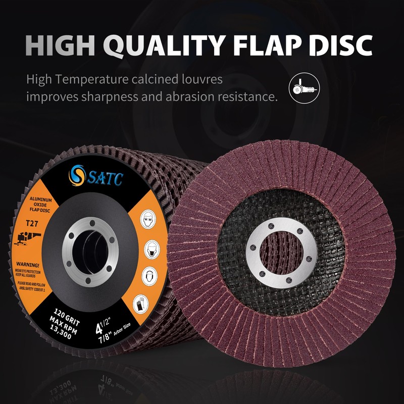 SATC Flap Discs 115mm 10 Pack Grinding Discs 120 Grit