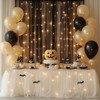 Fomcet Black Tulle Backdrop Curtains with Lights String 10FT X