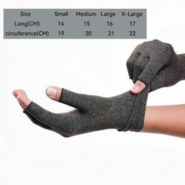Worzwin Bamboo Compression Gloves - Bamboo Arthritis Gloves for Men Women - Compression Gloves for Arthritis (Gray-2 Pairs, Small)