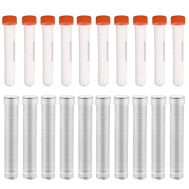HUAZIZ Pack of 20 Sample Tubes 10 ml with Lid, Plastic Cryo Tube, Test Tube Test Tube for Laboratory and Hospital, Orange and Transparent