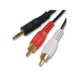 Aptii 3.5mm Jack to 2 x RCA Phono Audio Cable Gold 10m Lead