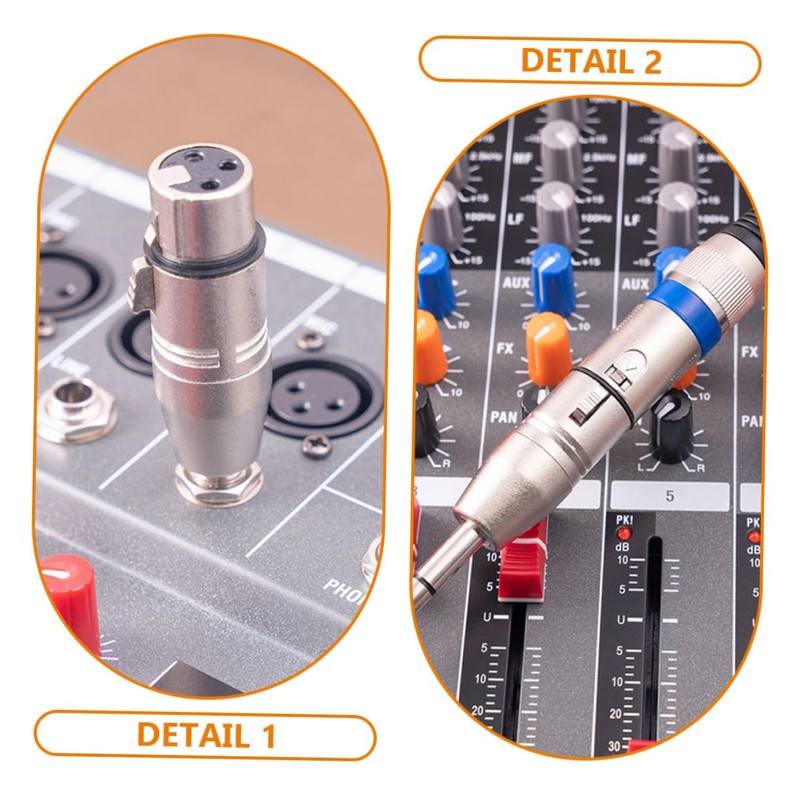 KONTONTY 4pcs Metal Headphones Adapter Silver Male to Female Headphone