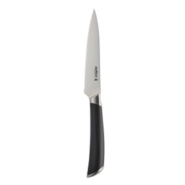 Zyliss Comfort Pro Serrated Paring Knife - Full Tang Vegetable & Bread Knife - Ice Hardened Stainless Steel Serrated Knife - Cutlery with Antibacterial Handle - Black/Stainless Steel - 4.5 Inches