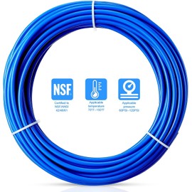 Size 1/4 Inch, 5 Meters 15 feet Length Tubing Hose Pipe for RO Water Filter System 1/4 Inch O.D.NSF Certified CCK RO Tubing(Blue)