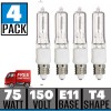 SATCO 4pk 75 Watt T4 Clear 1250L Mini Candelabra Base