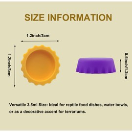 Meow&woof 6 PCS Crested Gecko Food and Water Feeding Cups, Reptile Food Dish, Colorful Water Bowl for Bearded Dragon Tank Terrarium Accessories Supplies for Tortoise, Crab and Small Pet