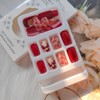 24Pcs Valentines Day Press on Nails Short Square Fake Nails