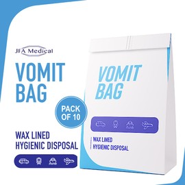 JFA Medical Disposable Travel Sick/Vomit Bags – Pack of 10