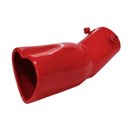 OtpOutopa Car Exhaust Tip 2.5 inch Inlet, Universal Car Exhaust Pipe Modification Tail Throat Tail Pipe Stainless Steel Muffler Tip, Adjustable Heart Shaped Car Thickened Pipe (Curved,Red)