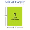 Avery Printable Sticker Paper, 8-1/2" x 11", Full-Sheet Labels, Bright