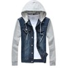 Lavnis Men's Jeans Jacket Hooded Denim Coat Casual Button Down
