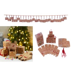 AAF Nommel ®, Advent Calendar Craft Set 24 Pieces Boxes Cube 6 x 6 cm with Hanger for Filling