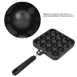 Takoyaki Pan Cast Aluminum, Aebleskiver Pan Commercial Nonstick Pancake Pan for Pancake Puffs Makes 20 Pancake Balls with 4 Tabs
