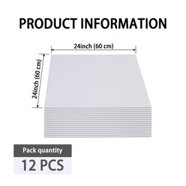 Taaizau 12-Pack White Ceiling Panel 2ft x 2ft (24in x 24in), Waterproof and Fireproof PVC Smooth Drop Ceiling Tile