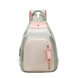 NICOLE&DORIS Fashion Multifunctional Backpack Ladies Chest Bag Large Capacity Daypack Anti-Theft Backpack with Oxford Cloth School Bag Teen Rucksack Green