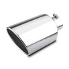 LCGP Exhaust Tip 4" Inlet 7" Outlet 15" Long,Bolt On, Stainless Steel, Rolled Angle Cut, Polished