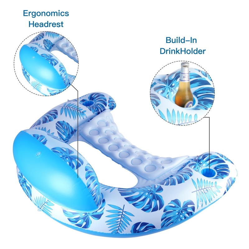 COOLCOOLDEE Pool Float with Canopy for Adults - XL Inflatable