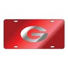 Craftique Georgia Bulldogs Laser License Plate Tag Red Background Silver
