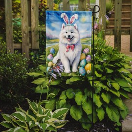 Caroline's Treasures DAC5164GF Samoyed Easter Egg Hunt Garden Flag Mailbox Flag Decorative Yard Flag Banner Outside Patio Artwork Yard Flower Beds, Garden Size, Multicolor