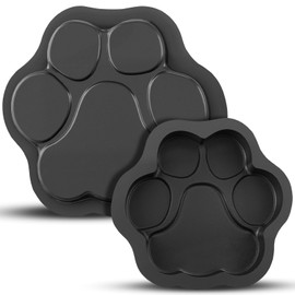 Threlaco Paw Print Mold, Dog Cat Paw Print Stepping Stone Concrete Cement Garden Decor Textured Mold for Non-Slip Stepping Stones, Set of 2, 16 in and 13 in