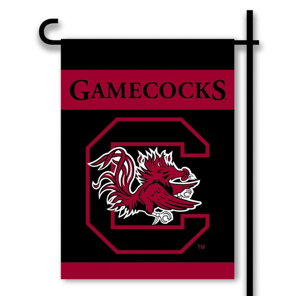 BSI PRODUCTS, INC. - S. Carolina Gamecocks 2-Sided Garden Flag & Plastic Pole with Suction Cups - USC Football Pride - Durable for Indoor and Outdoor Use - Great Fan Gift Idea - South Carolina