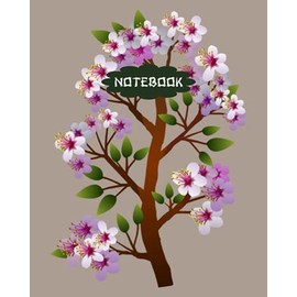 Notebook: - Beautiful Asian Style Plumb Blossom Theme. College ruled, lined notebook paper with margin. 120 pages (60 double-sided sheets). 8" x 10" Perfect size for backpacks.