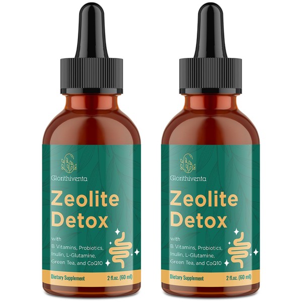 Glorithiventa Zeolite Detox for Adults, Zeolite Liquid Drops with Vitamin