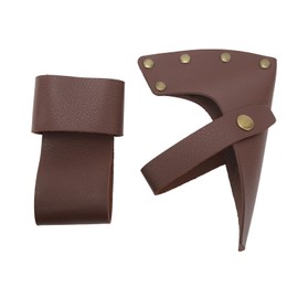 Axe Sheath, Hatchet Sheath, PU Leather, Metal, Lightweight, Portable, Axe Head and Handle Protective Cover for Camping, Outdoor, Work, Essentials, Brown
