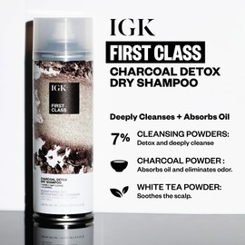 IGK IGK FIRST CLASS ?Charcoal Detox Dry Shampoo for Oily Hair | Balances Oil + Soothes Scalp + Volumizes | Vegan + Cruelty Free