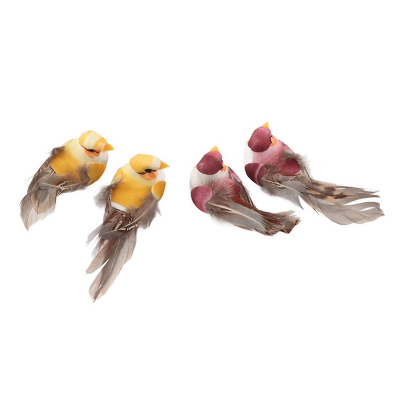 12Pcs Simulation Foam Bird Artificial Bird Decor with Clip Fixing