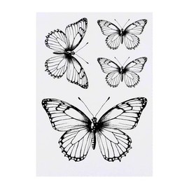 4 x 'Open Winged Butterfly' Temporary Tattoos - Water Resistant, Skin-Safe, Non-Toxic Transfers, Mixed Sizes (TO00080422)