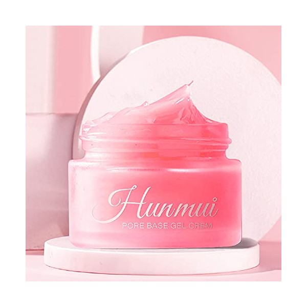 Hunmui Face Primer,Pore Base Gel Cream Cover Pores Water Embellish Skin Silky Finish Primer Remove Excess Oils Isolating Pore Light Weight Primer Natural Make Up To Flawless Face Firming Moisturizers