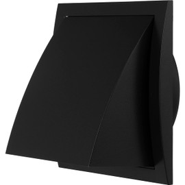 Ø 150mm / 6 inch Anthracite Plastic Cowled Ventilation Grille - Air Vent Cover with Backdraught Shutter/Gravity Flap - External Grille with Round Spigot