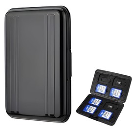 Memory Card Case Waterproof Protective Case for 8 SD and 8 TF Cards, Carry Bag SD Card Case Box for Micro SD SDXC SDHC SD SDXC (Black)