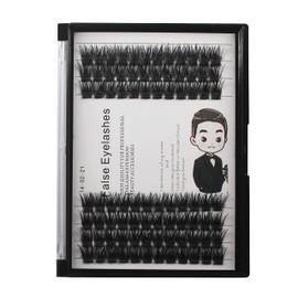 Bodermincer 84 Clusters D Curl Wide Cluster False Eyelash Volume Lashes Natural Eyelashes Set DIY Eyelash Extension 3D Effect Glue Bonded Band Individual Lash Home Eyelash Extension (10MM)