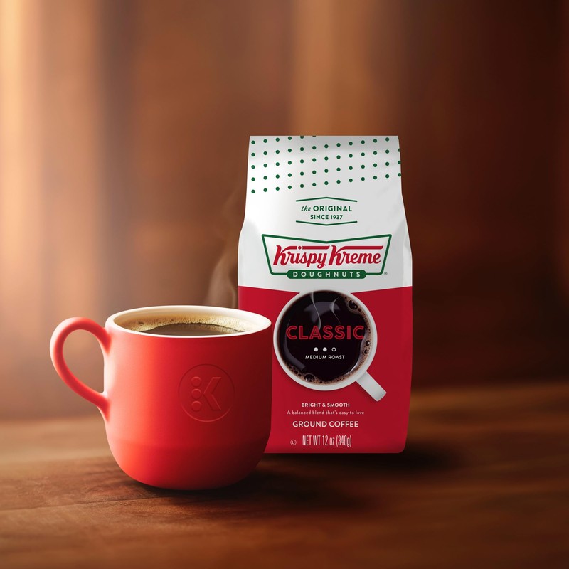 Krispy Kreme Doughnuts, Classic, Ground Coffee, Medium Roast, Bagged 12oz