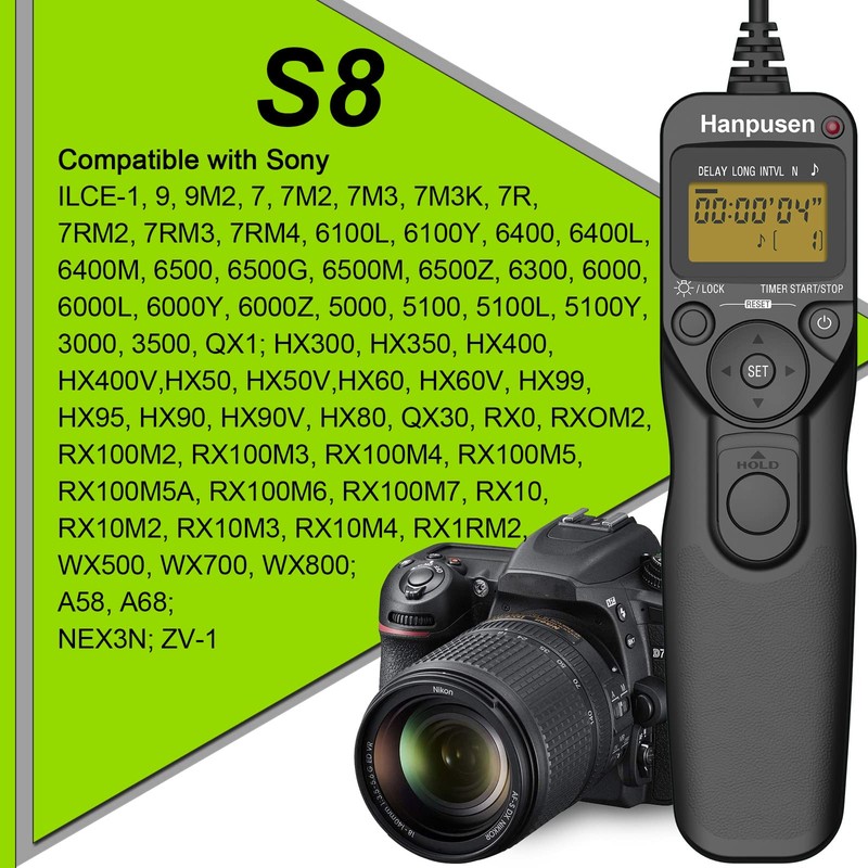 HANPUSEN Camera Timer Remote Shutter Release Intervalometer for Sony ILCE-1,