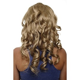WIG ME UP - H9503-16 Clip in Hairpiece with 7 Clips 3/4 Wig Blonde Light Honey Blonde Highlighted 50cm Curly Wavy Hair Extensions Wig