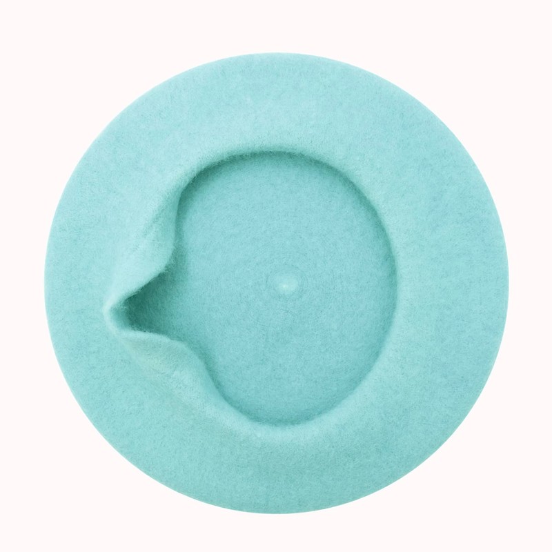 Gllutt Gorro de lana para mujer, estilo francés, color liso,